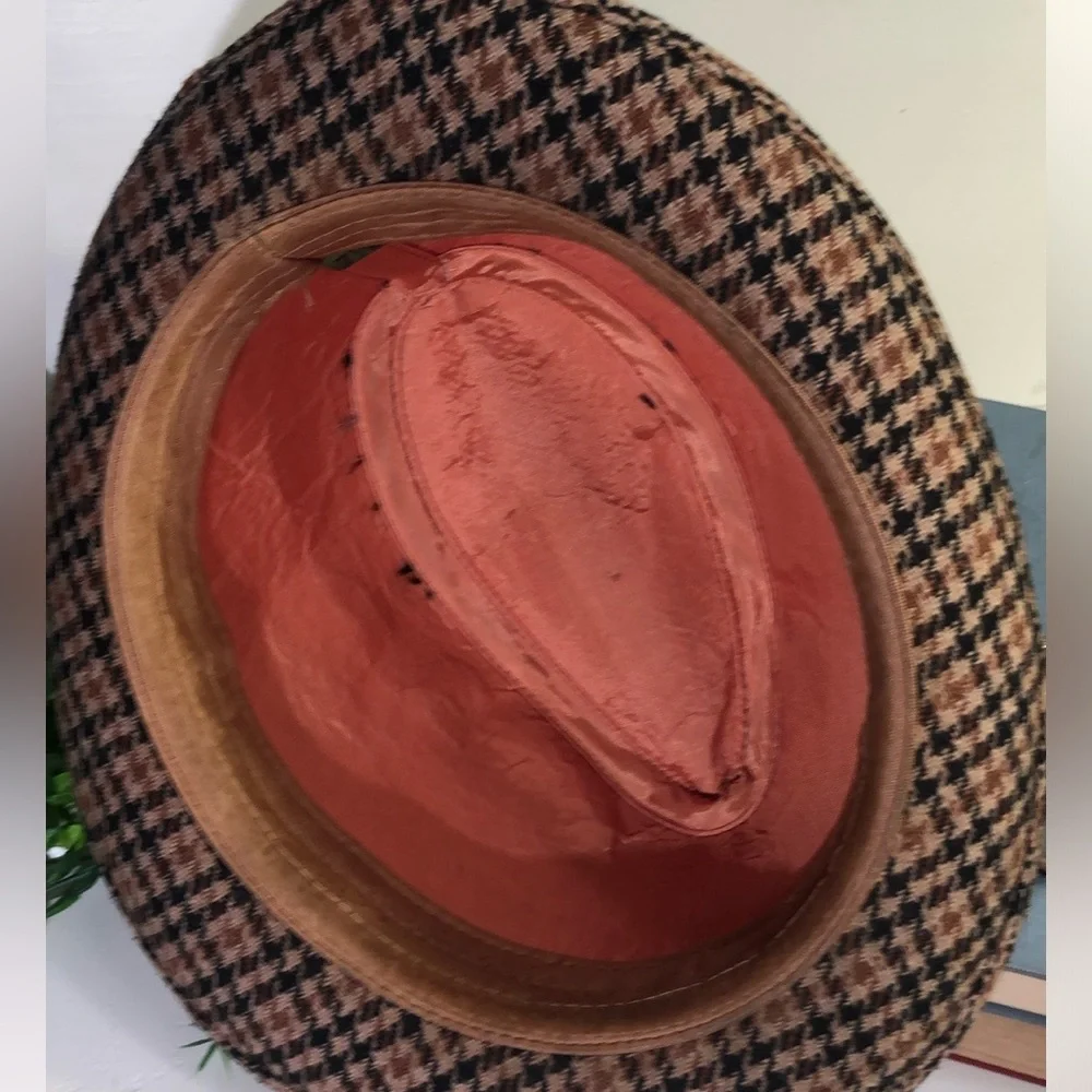 VTG United Hatters Tweed Houndtooth Unisex Retro Hat - Picture 8 of 13